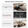 100 cm Lift-Top Foldable Natural Coffee Table with 4 Stools & Storage