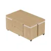 100 cm Lift-Top Foldable Natural Coffee Table with 4 Stools & Storage