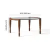 800mm Round Glass Mid Century Modern Coffee Table with Wood Legs