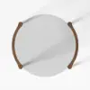 800mm Round Glass Mid Century Modern Coffee Table with Wood Legs