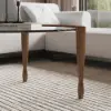 800mm Round Glass Mid Century Modern Coffee Table with Wood Legs