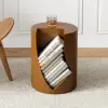 Modern Walnut Side Table with Open Storage