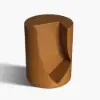 Modern Walnut Side Table with Open Storage