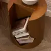 Modern Walnut Side Table with Open Storage
