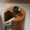 Modern Walnut Side Table with Open Storage