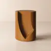 Modern Walnut Side Table with Open Storage