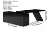 Set Black L-Shape Executive Desk Right Hand Reclining Leather Office Desk Chair (1800m)
