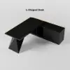 Set Black L-Shape Executive Desk Right Hand Reclining Leather Office Desk Chair (1800m)