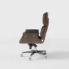 Set Black L-Shape Executive Desk Right Hand Reclining Leather Office Desk Chair (1800m)