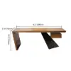 Set Industrial Distressed Wood Writing Desk Black Faux Leather Office Chair (1600mm)