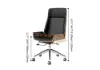 Set Industrial Distressed Wood Writing Desk Black Faux Leather Office Chair (1600mm)