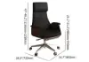 Modern Set L-Shaped Desk in Walnut & Reclining Leather Office Adjustable Swivel Chair