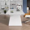 71" Modern White Computer Desk Rectangular Executive & Reclining Leather Office Chair