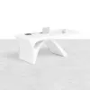 71" Modern White Computer Desk Rectangular Executive & Reclining Leather Office Chair