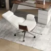 71" Modern White Computer Desk Rectangular Executive & Reclining Leather Office Chair