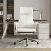 71" Modern White Computer Desk Rectangular Executive & Reclining Leather Office Chair