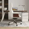 71" Modern White Computer Desk Rectangular Executive & Reclining Leather Office Chair
