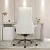 71" Modern White Computer Desk Rectangular Executive & Reclining Leather Office Chair