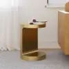 C Shaped Side Table Gold Cocktail Table