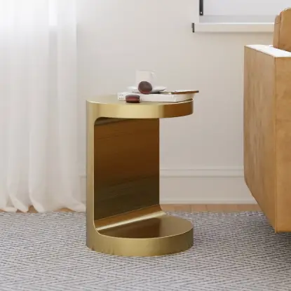 Picture of C Shaped Side Table Gold Cocktail Table