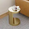 C Shaped Side Table Gold Cocktail Table
