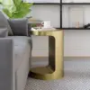 C Shaped Side Table Gold Cocktail Table