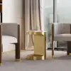 C Shaped Side Table Gold Cocktail Table
