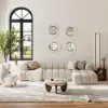 Modern 4-Piece 600mm Large White & Gold Abstract Geometry Wall Mirror Decor Living Room