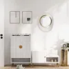 Modern 4-Piece 600mm Large White & Gold Abstract Geometry Wall Mirror Decor Living Room
