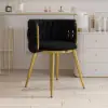 Picture of 4-Piece Nordic Black Barrel Back Dining Chair Round Accent Chair with Velvet Upholstery
