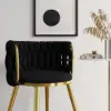 Picture of 4-Piece Nordic Black Barrel Back Dining Chair Round Accent Chair with Velvet Upholstery