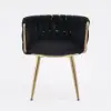 Picture of 4-Piece Nordic Black Barrel Back Dining Chair Round Accent Chair with Velvet Upholstery