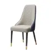 Diamic Blue Faux Leather Dining Chairs with Upholstered, 6 Pieces