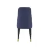 Diamic Blue Faux Leather Dining Chairs with Upholstered, 6 Pieces