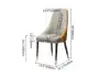 Diamic Orange Faux Leather Dining Chairs with Upholstered, 6 Pieces