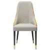Diamic Orange Faux Leather Dining Chairs with Upholstered, 6 Pieces