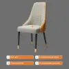 Diamic Orange Faux Leather Dining Chairs with Upholstered, 6 Pieces