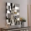 100 cm Glam Irregular Silver Decorative Frameless Earthquake Wall Mirror