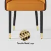 Darg Orange & Black PU Leather Dining Chair with Upholstered, 6 Pieces