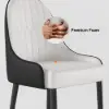 Darg White & Black PU Leather Dining Chair with Upholstered, 6 Pieces