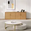 1600mm Natural Wood Tall TV Stand with Storage