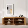 1600mm Natural Wood Tall TV Stand with Storage
