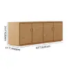1600mm Natural Wood Tall TV Stand with Storage