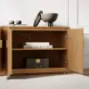 1600mm Natural Wood Tall TV Stand with Storage