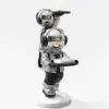 Astronaut Resin Figurine Silver Side Table with Tray Top