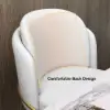Linenic 6-Piece White Dining Chair Modern Cotton&Linen Upholstered Side Chair in Gold