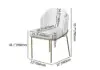 Linenic 6-Piece White Dining Chair Modern Cotton&Linen Upholstered Side Chair in Gold