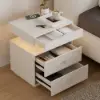 Krila Floating 3-Drawer LED Smart Bedside Table with Light – Rectangle – White Nightstand