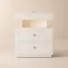 Krila Floating 3-Drawer LED Smart Bedside Table with Light – Rectangle – White Nightstand