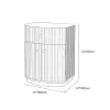 Modern Barrel White Fluted Bedside Table in Faux Leather with Storage